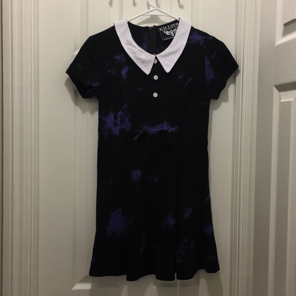 Killstar black and purple tie-dye dress
